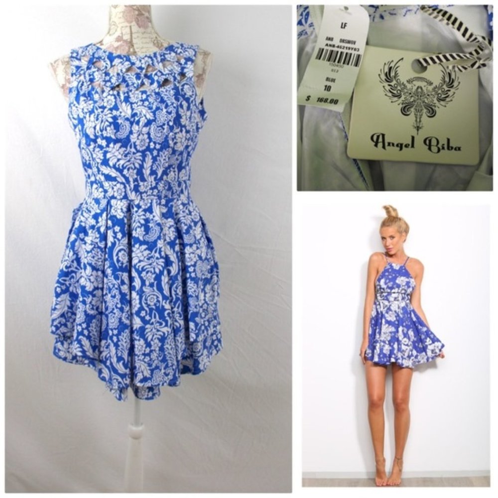 LF Stores Angel Biba Blue Floral Dress